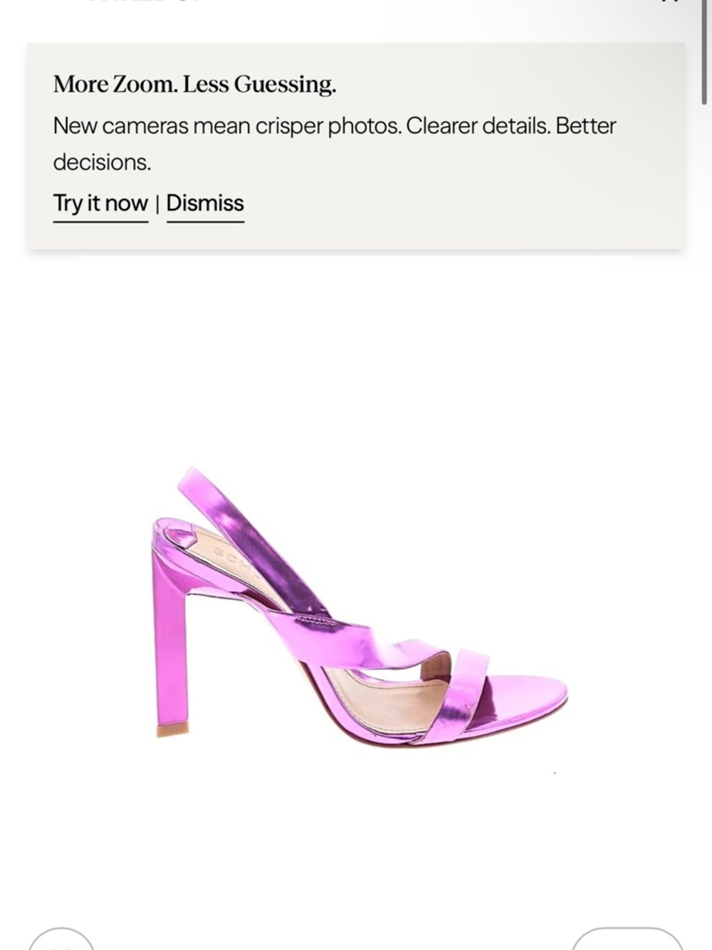 SCHUTZ Metallic Fuchsia Crisscross Slingback Heels - Picture 2 of 5